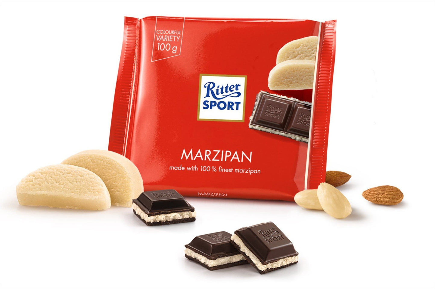 Ritter Sport Marzipan-Schokoladentafel 100 Gramm