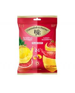 Cavendish & Harvey Grapefruit Pineapple & Lemon Strawberry Drops 75 Gramm