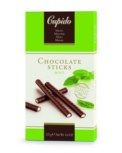 Cupido Schokolade Sticks Minze 125 Gramm