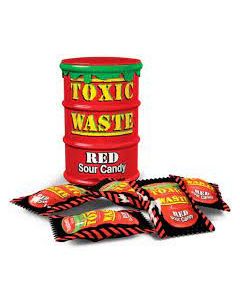 Toxic Waste Red Sour Candy Drum